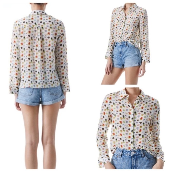 Alice + Olivia Tea Party WILLA PLACKET TOP - Picture 7 of 8